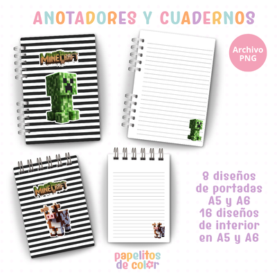 🟩✨ Cuadernos y anotadores Minecraft Vol.2 ✨🟩