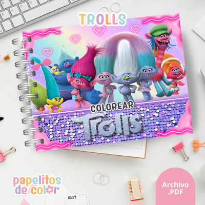 🌈✨ Libro para pintar Trolls ✨🌈