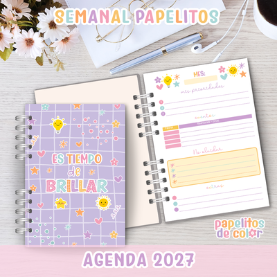 🩷Agenda Papelitos 2027 - Semanal⭐