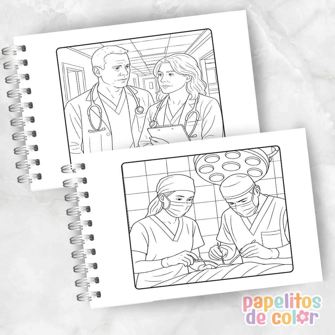 💙🏥 Libro para pintar Grey’s Anatomy 🏥💙 | Papelitos de color