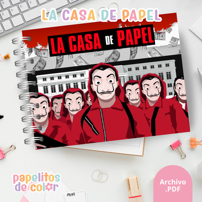 ❤️💰 Libro para pintar La Casa de Papel 💰❤️