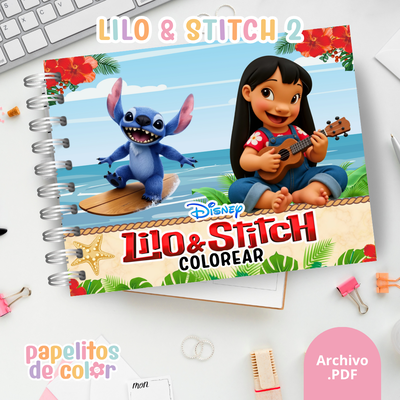 💙🌺 Libro para pintar Lilo & Stitch 2 🌺💙