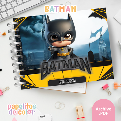 🖤🦇 Libro para pintar Batman 🦇🖤