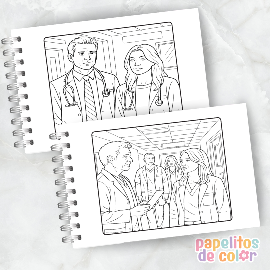 💙🏥 Libro para pintar Grey’s Anatomy 🏥💙 | Papelitos de color