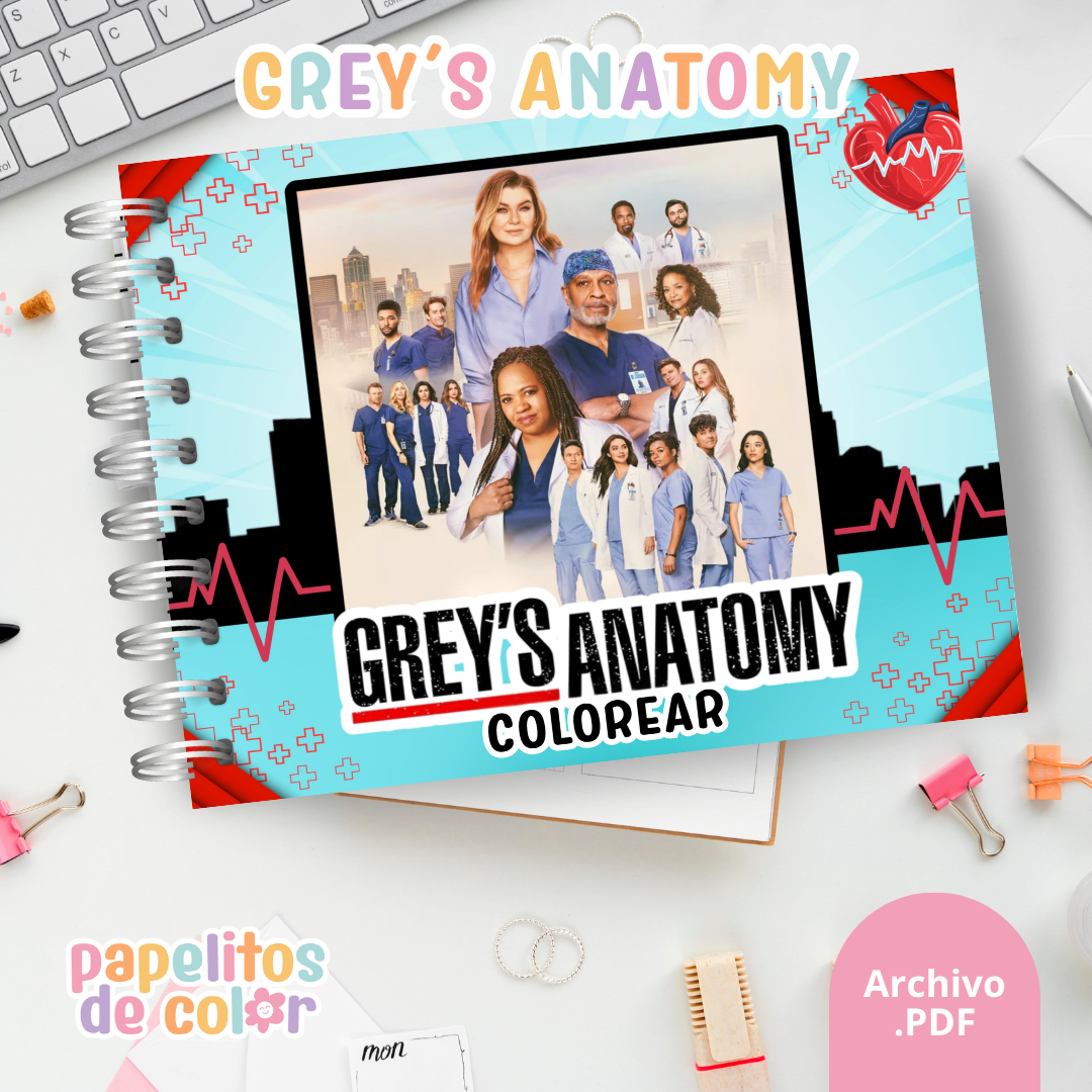 💙🏥 Libro para pintar Grey’s Anatomy 🏥💙 | Papelitos de color