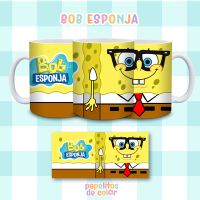 ☕🍍 Diseños para Tazas Bob Esponja ✨🫧