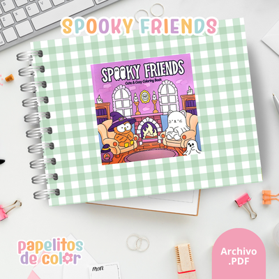 👻🖤 Libro para pintar Spooky Friends ✨🎨