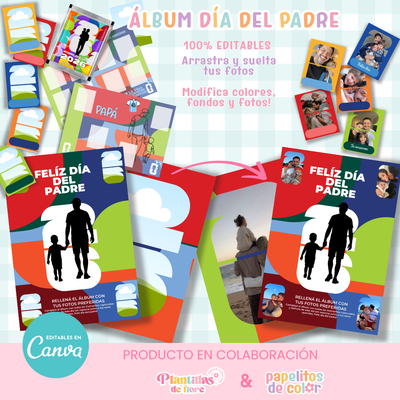 💙⚽ Álbum Mundial Día del Padre – Editable en Canva ⚽💙