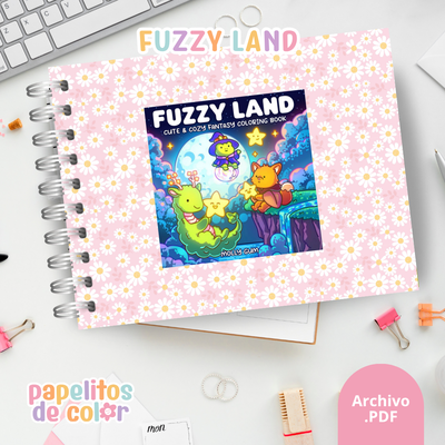 🧸🌈 Libro para Pintar Fuzzy Land ✨🎨