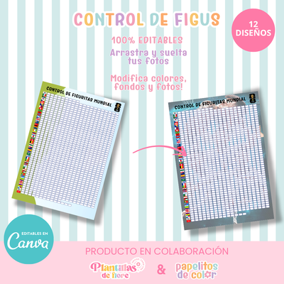 ⚽📋 Control de Figuritas Álbum Panini – Editables en Canva ✨🎨