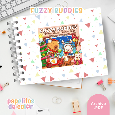 🧸🌈 Libro para Pintar Fuzzy Buddies ✨🎨