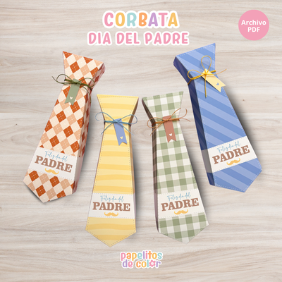 🎁👔 Caja Corbata Día del Padre💙✨