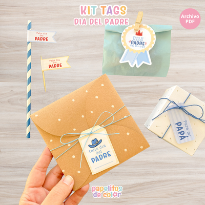 🎁 Kit Tags Día del Padre  🩵