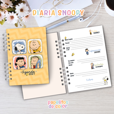 🐶✨ Agenda Snoopy -  Diaria 2027  📖🤍