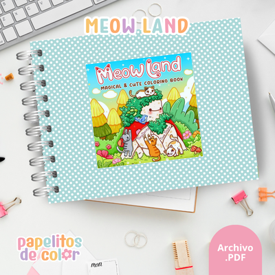🐱🎨 Libro para Pintar Meowland ✨
