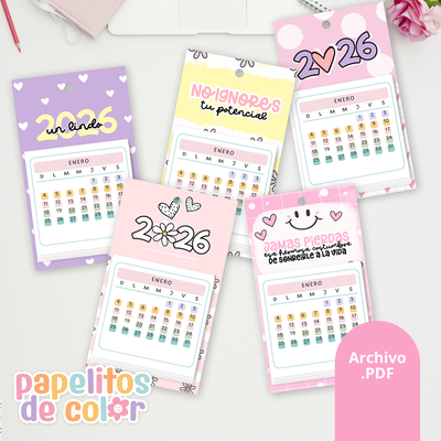 Calendario Mignon Pastel 2026  ✨📅