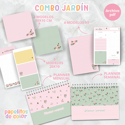🌸✨ Combo Jardín – Papelería Delicada ✨🌸