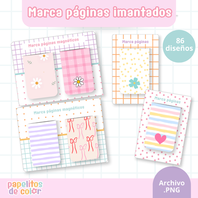 Pack 86 Marcapáginas (sin base) – Kit 2 📖✨🌈