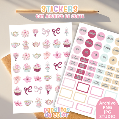 Stickers Kit 1 – 6 Planchas + Archivo de Corte ✨💖
