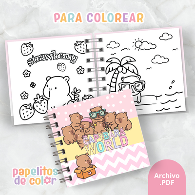🎨 Libro para Pintar Capibaras (100 Hojas)