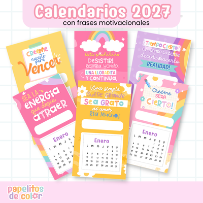 🌟Calendarios Mignon 2027 con Frases ✨