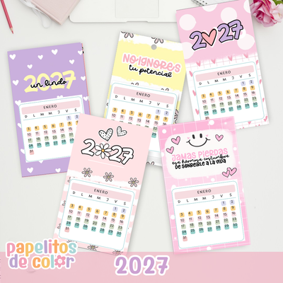  ✨Calendario Mignon Pastel 2027 📅