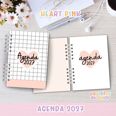 Agenda Pink Hearts 2027 💖✨