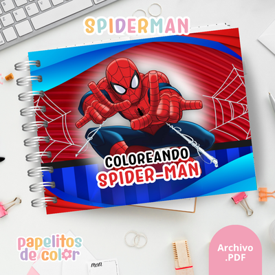 🎨 Libro para Pintar de Spiderman 🕷️🕸️❤️
