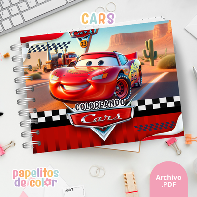🎨 Libro para Pintar de Cars 🏎️🏁✨