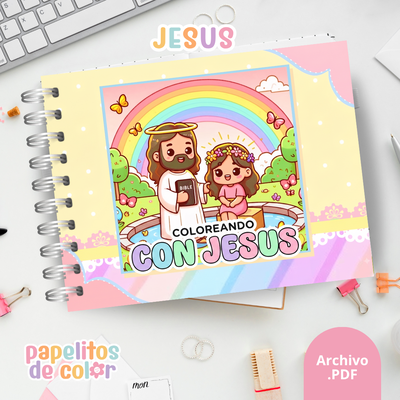 🎨 Libro para Pintar de Jesús ✝️🤍✨