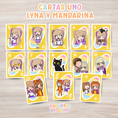 🃏 Cartas UNO Versión Lyna y Mandarina 🍊💖