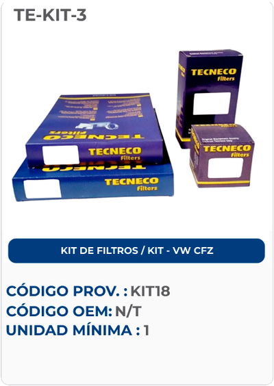 KIT DE FILTROS / KIT VW CFZ