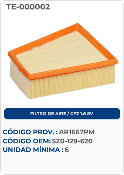 FILTRO DE AIRE / CFZ 1.6 8V