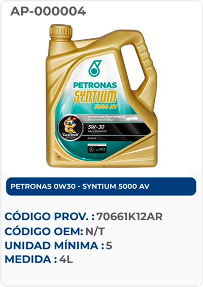 PETRONAS 5W30 - SYNTIUM 5000 AV