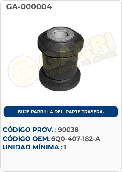 BUJE PARRILLA DEL PARTE TRASERA