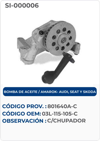 BOMBA DE ACEITE / AMAROK - AUDI, SEAT Y SKOOA 03L-115-105-C