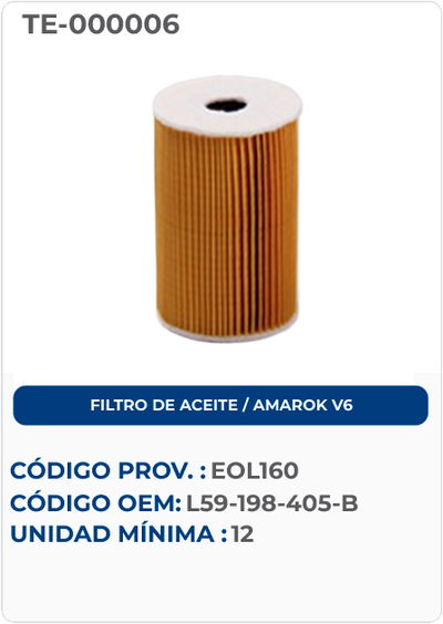 FILTRO DE ACEITE / AMAROK V6