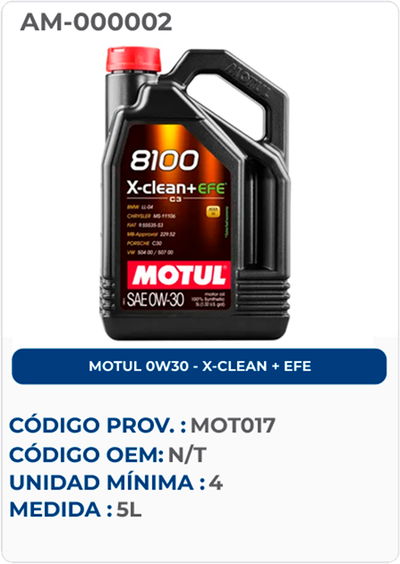 MOTUL 0W30 - X-CLEAN + EFE