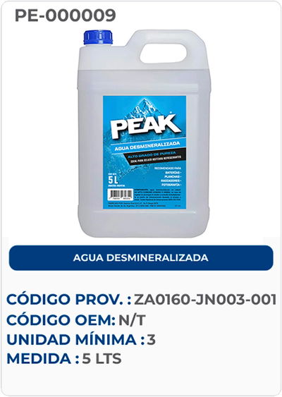 AGUA DESMINERALIZADA