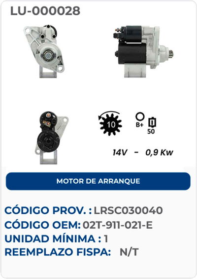 MOTOR DE ARRANQUE 02T-911-021-E