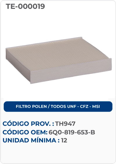 FILTRO POLEN /TODOS UNF CFZ MSI