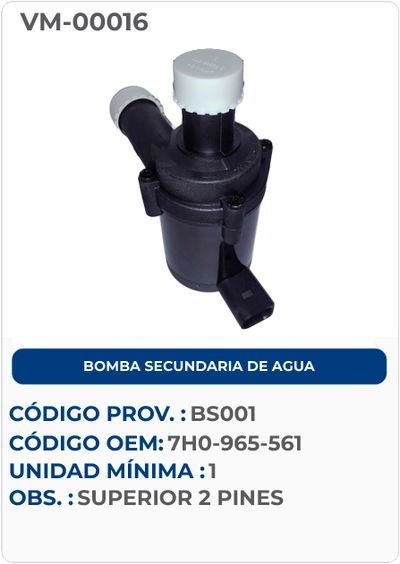 BOMBA SECUNDARIA DE AGUA