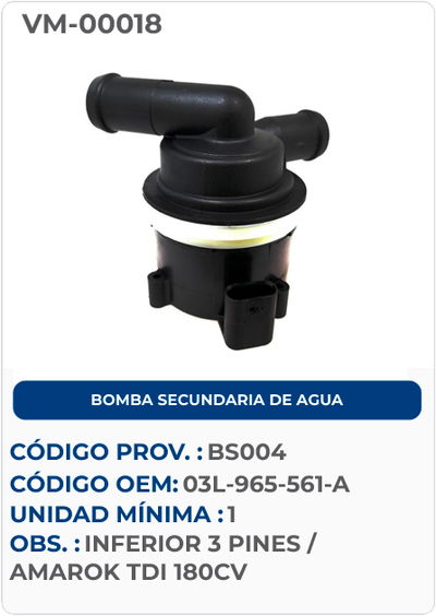 BOMBA SECUNDARIA DE AGUA
