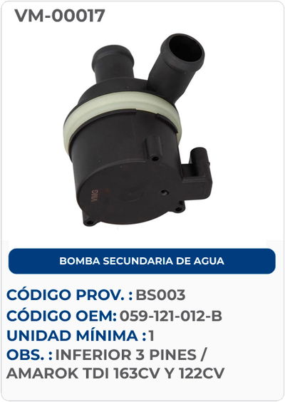 BOMBA SECUNDARIA DE AGUA