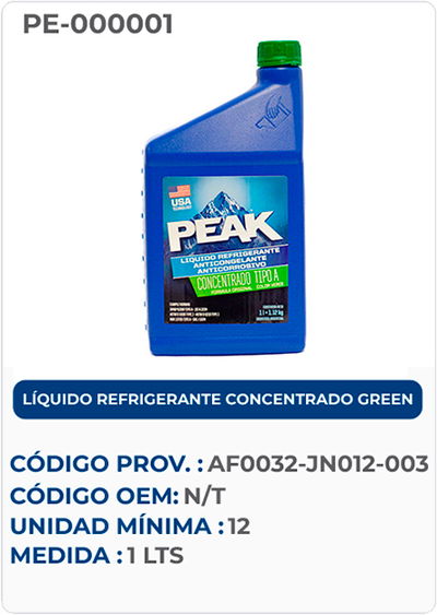 LIQUIDO REFRIGERANTE CONCENTRADO GREEN