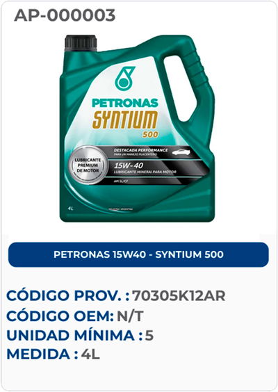 PETRONAS 15W40 - SYNTIUM 500