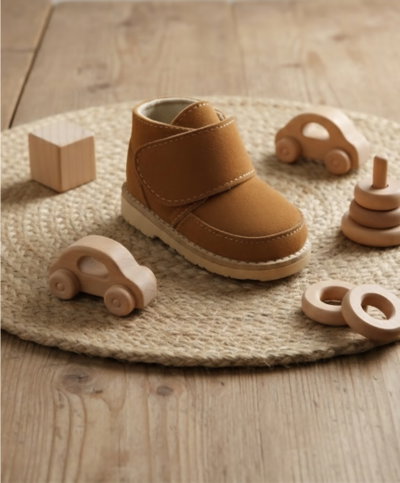 Bota velcro camel