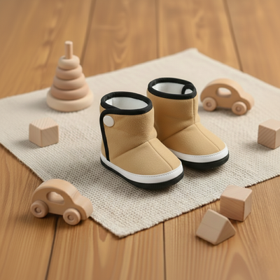 Botitas beige con negro