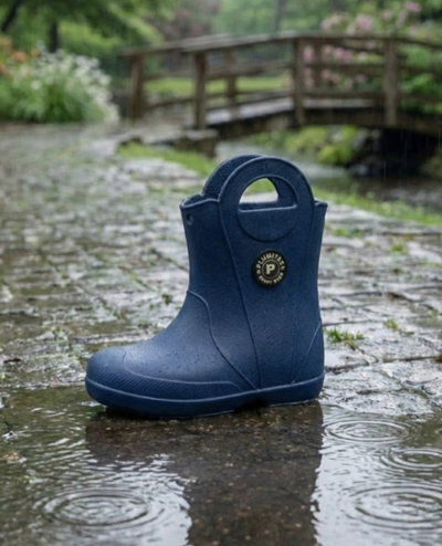 Botita de lluvia azul