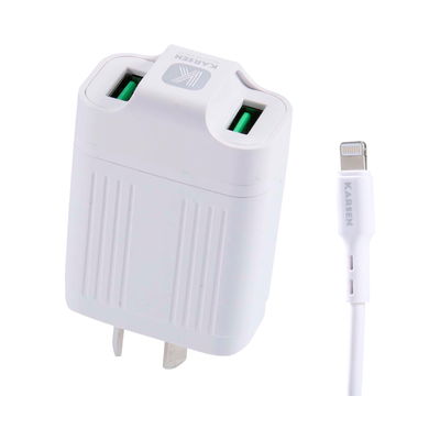 KARSEN CARGADOR DE PARED CON CABLE MICRO USB V8